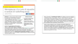 Menopausa: sì a cure di squadra e sedute di radiofrequenza